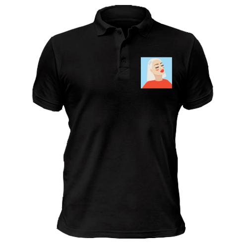 Футболка поло Blonde portrait art