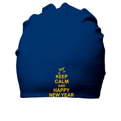 Хлопковая шапка Keep calm and Happy New Year