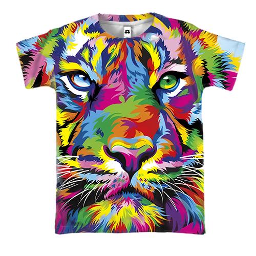3D футболка «Тигр в стиле поп-арт»