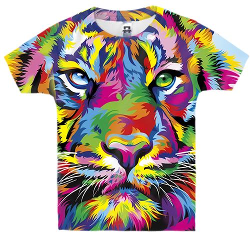 Дитяча 3D футболка «Тигр у стилі поп-арт»
