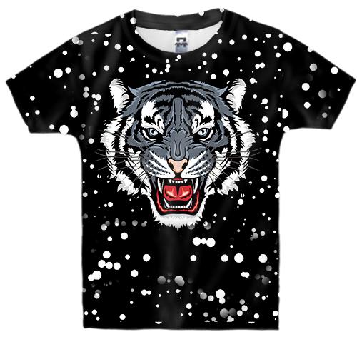 Дитяча 3D футболка Чорний водяний тигр