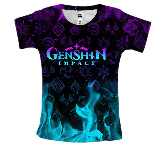 Женская 3D футболка Genshin Impact (2)