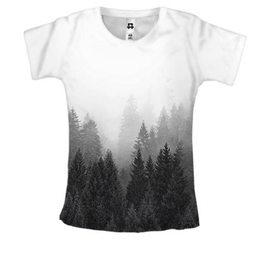 Жіноча 3D футболка «Туманний ліс»