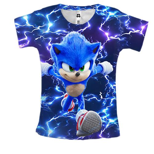 Женская 3D футболка SONIC (Молнии)