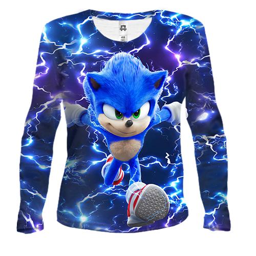Жіночий 3D лонгслів SONIC (блискавки)