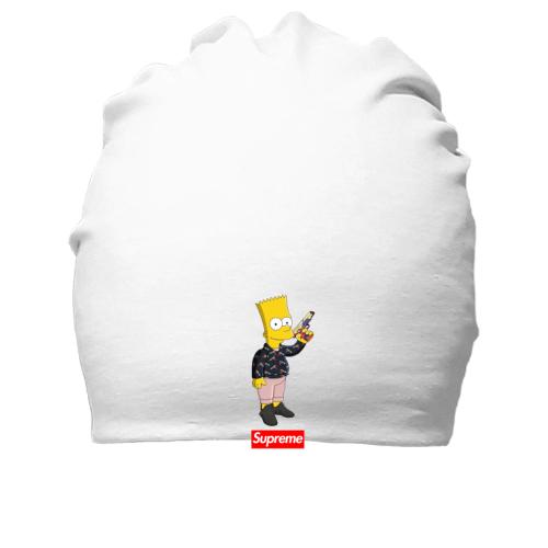 Хлопковая шапка Барт Симпсон с надписью Supreme
