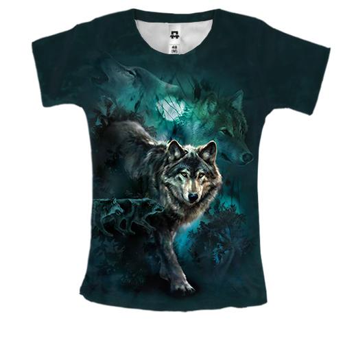 Жіноча 3D футболка з вовками (АРТ)