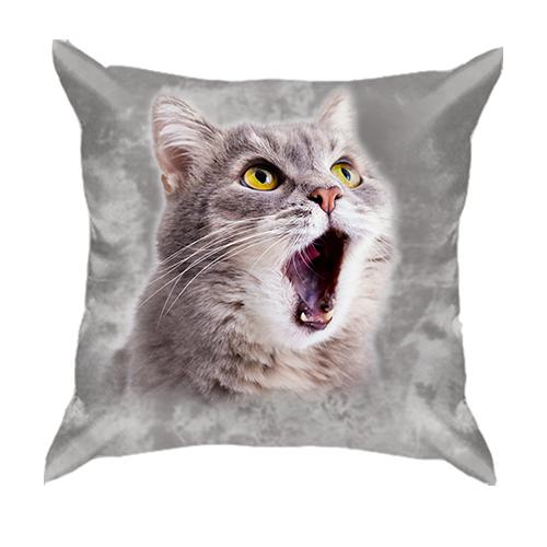 3D подушка с удивленным котом