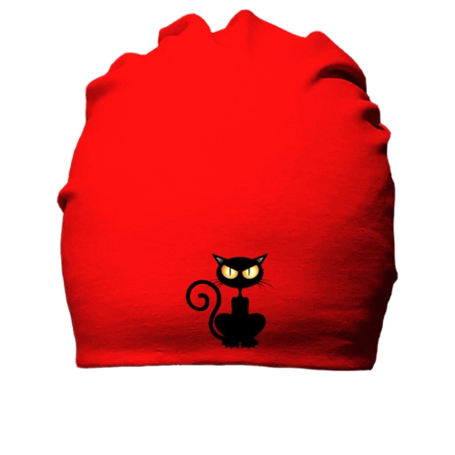 Бавовняна шапка для Хеллоуїна з чорним котом