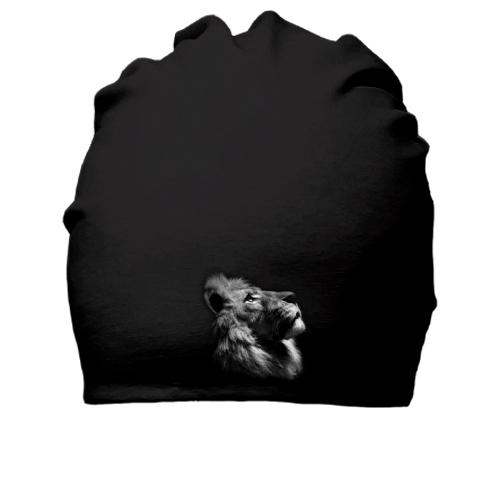 Хлопковая шапка с черно-белым львом