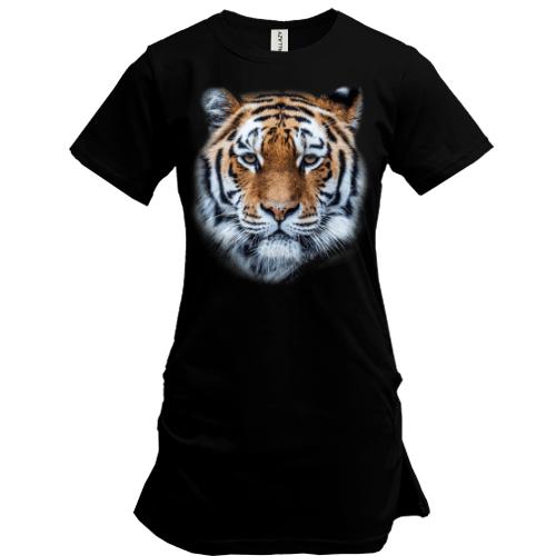 Подовжена футболка з тигром