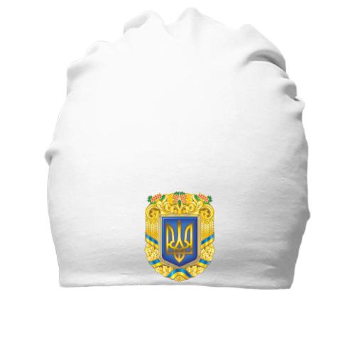 Бавовняна шапка з великим гербом України (3)