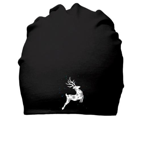 Бавовняна шапка з оленем в стрибку