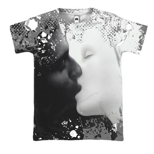 3D футболка Черно-белый поцелуй