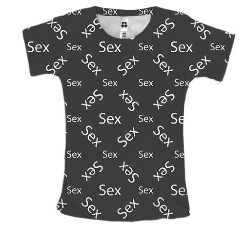 Женская 3D футболка S E X pattern 2