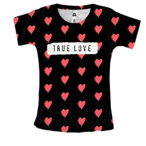 Женская 3D футболка True love