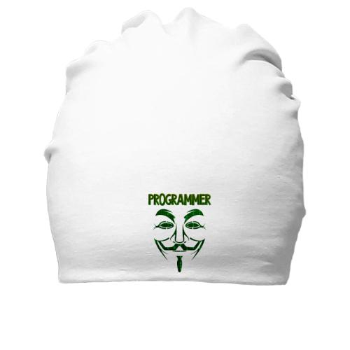 Хлопковая шапка для программиста с маской анонимуса