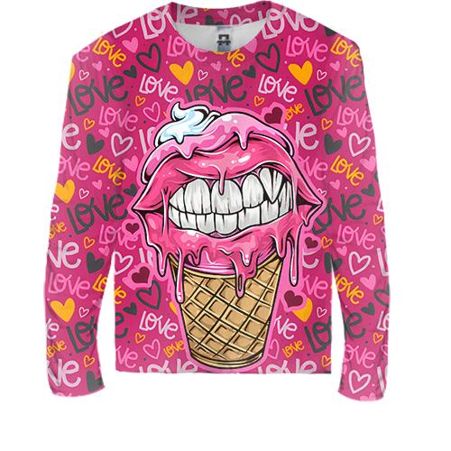 Дитячий 3D лонгслів Love ice cream