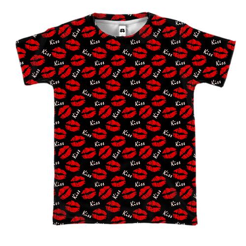 3D футболка Kiss lips pattern