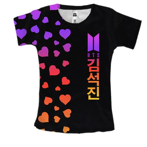Женская 3D футболка Hearts BTS