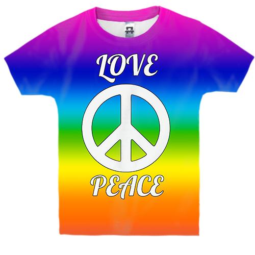 Детская 3D футболка Love Peace