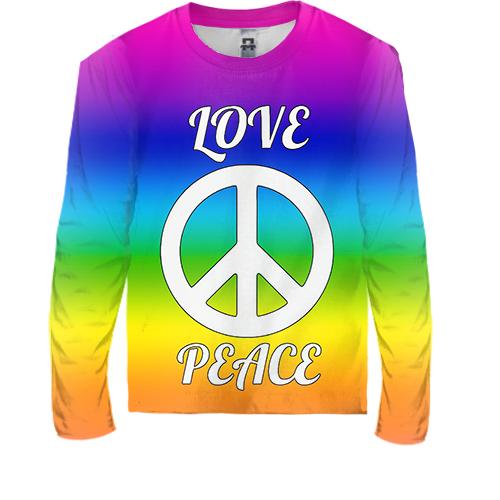 Дитячий 3D лонгслів Love Peace