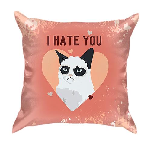 3D подушка I hate you cat