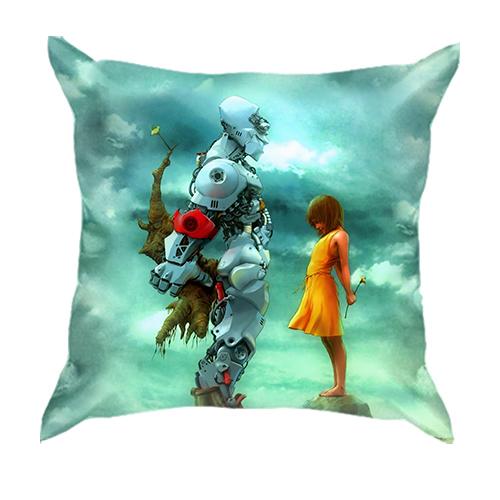 3D подушка Робот и девочка Любовь