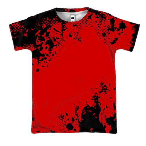 3D футболка черно-красного цвета