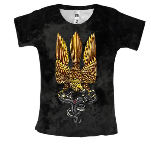Жіноча 3D футболка з птицею гербом України (2)