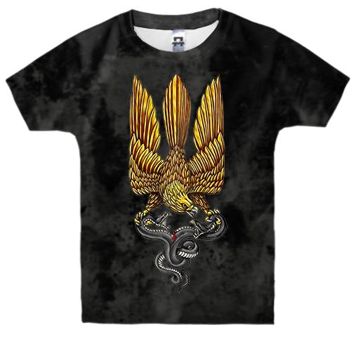 Детская 3D футболка с птицей гербом Украины (2)