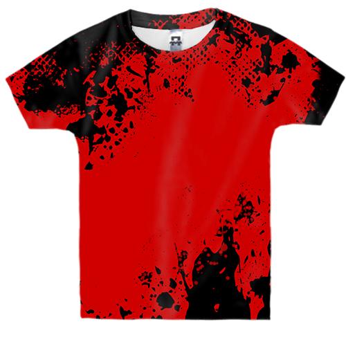Детская 3D футболка черно-красного цвета