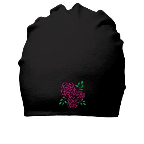 Бавовняна шапка з трояндами (контур)
