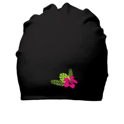 Хлопковая шапка с тропическими цветами (2)