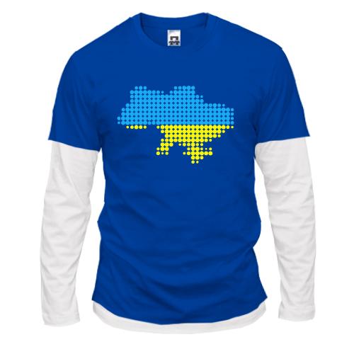 Комбінований лонгслів Стилізована мапа України