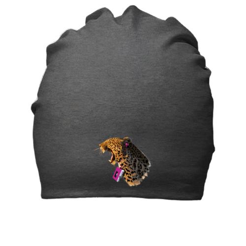 Хлопковая шапка Леопард с плеером
