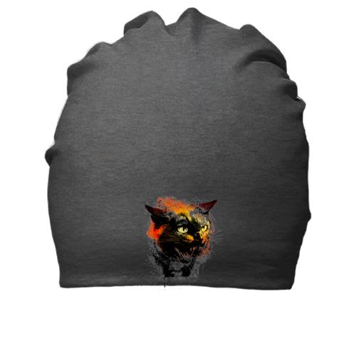 Бавовняна шапка з вогненним котом