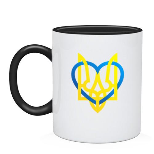 Чашка герб України із серцем