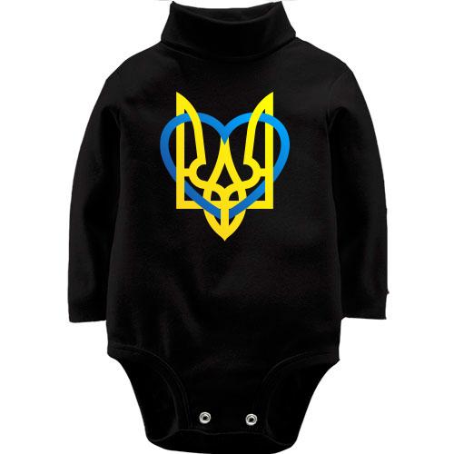Детское боди LSL герб Украины с сердцем