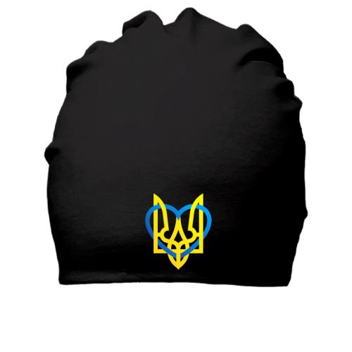 Бавовняна шапка герб України із серцем