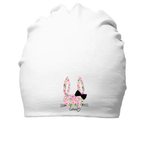 Хлопковая шапка с цветочной маской зайца