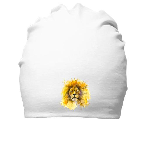 Хлопковая шапка с акварельным львом в короне