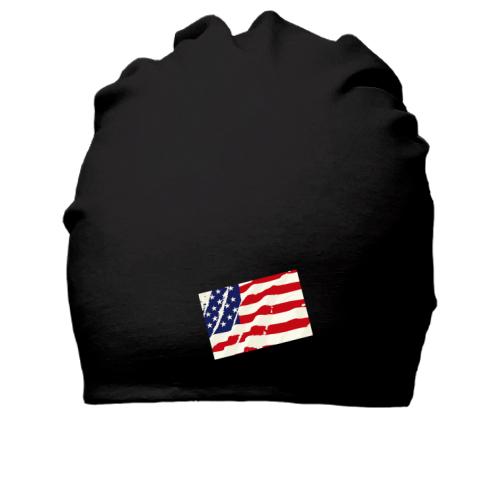 Бавовняна шапка з потертим прапором США