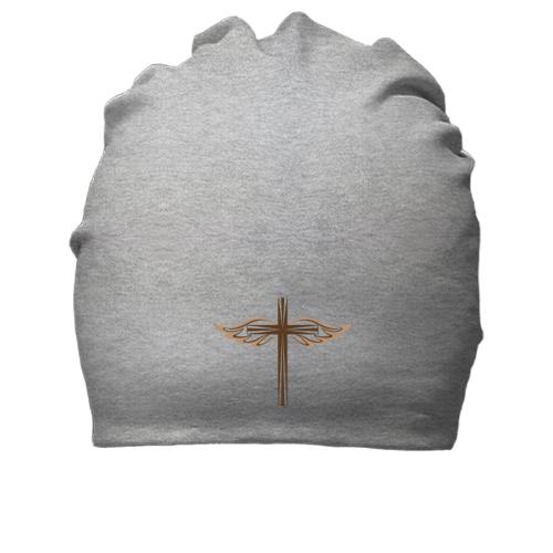 Хлопковая шапка с крестом и крыльями