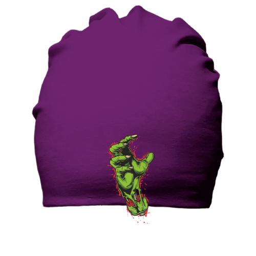 Хлопковая шапка с зеленой рукой зомби