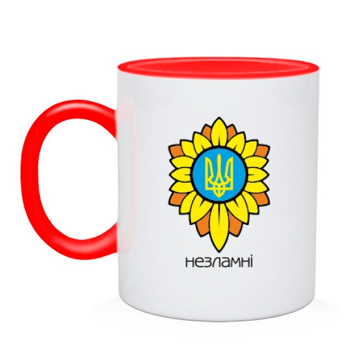 Чашка с гербом Украины в цветах - Незламні