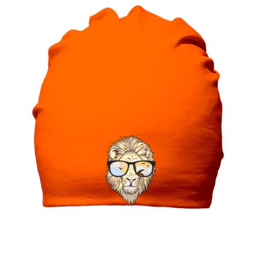 Хлопковая шапка со львом в очках