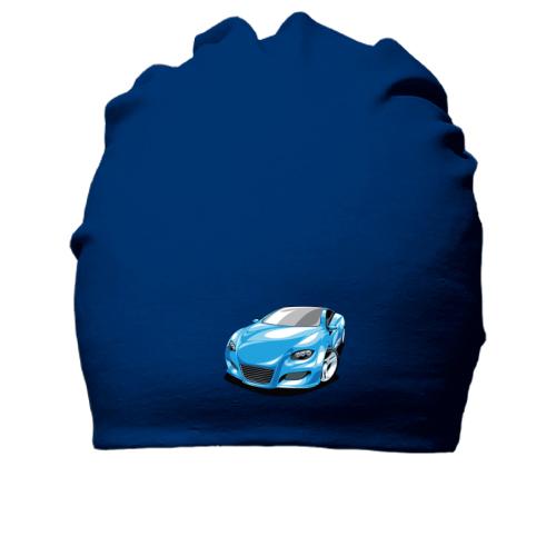 Бавовняна шапка з синім спорткаром