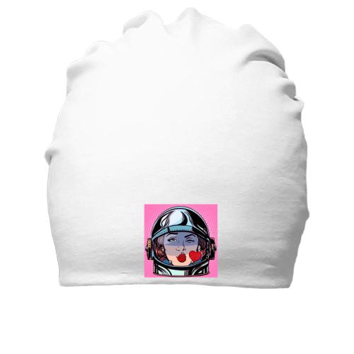 Бавовняна шапка з дівчиною-космонавтом