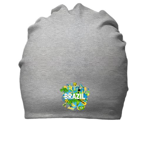 Хлопковая шапка с бразильским колоритом и надписью 